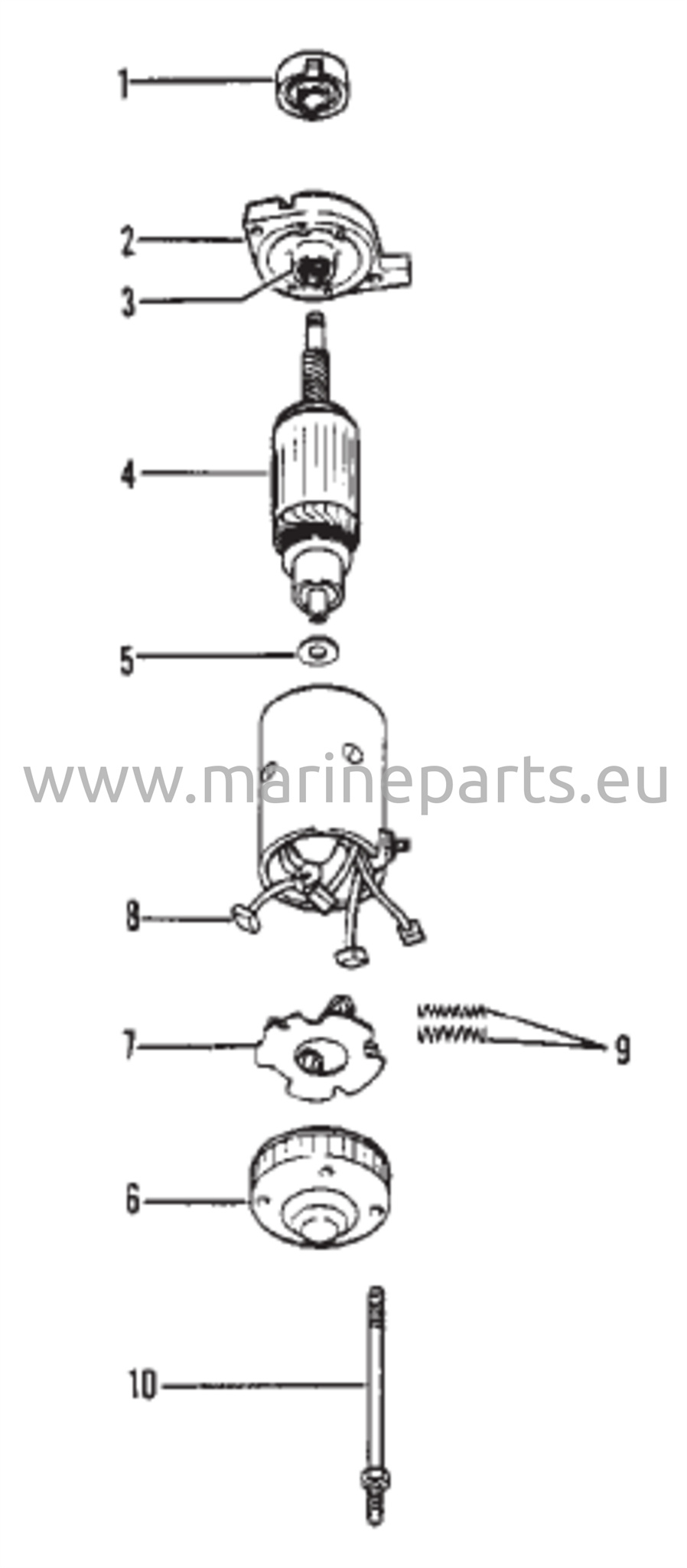 Käynnistinmoottorin kokoonpano (Prestolite)