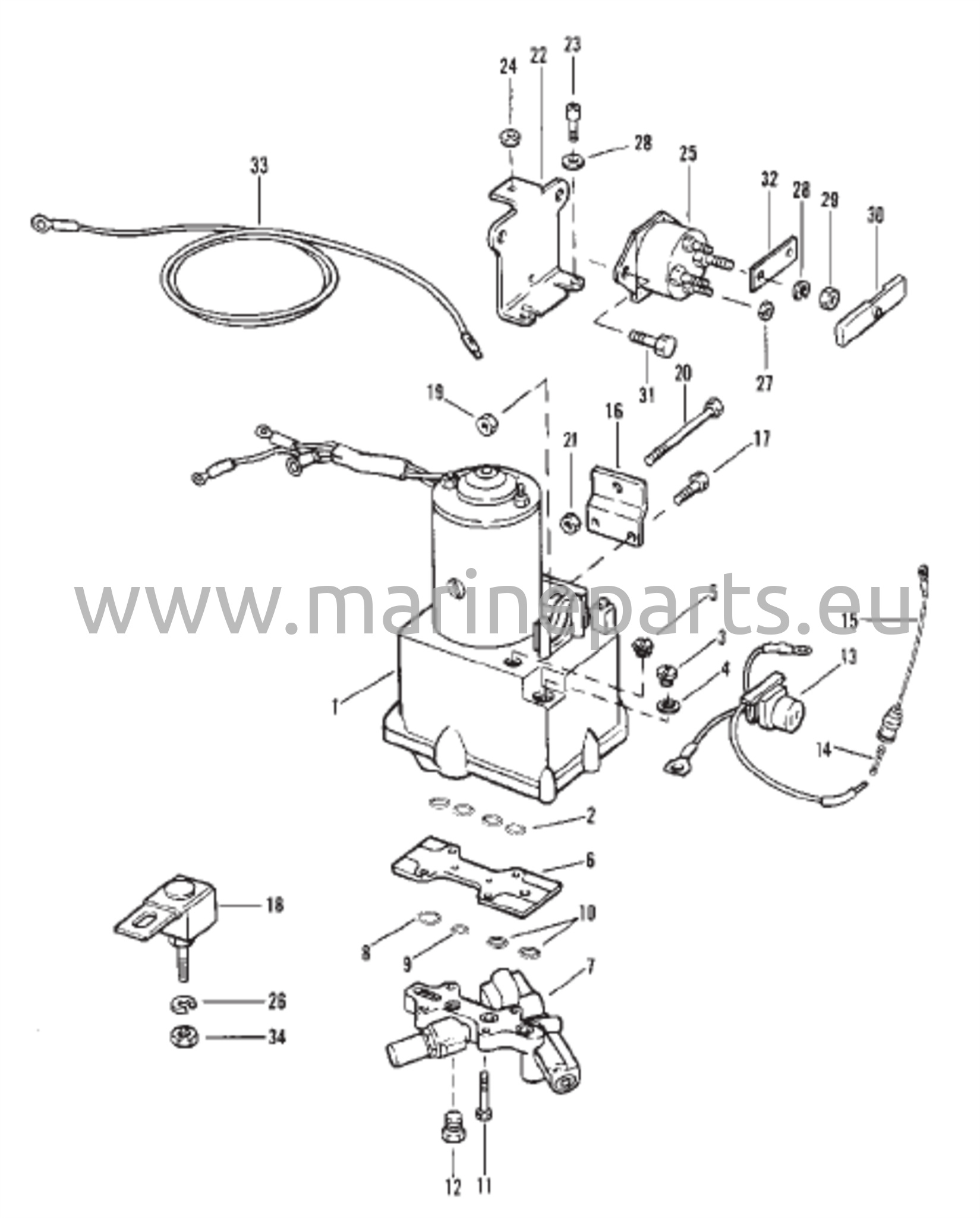 Sähköisen ohjaustangon voimansiirron osat