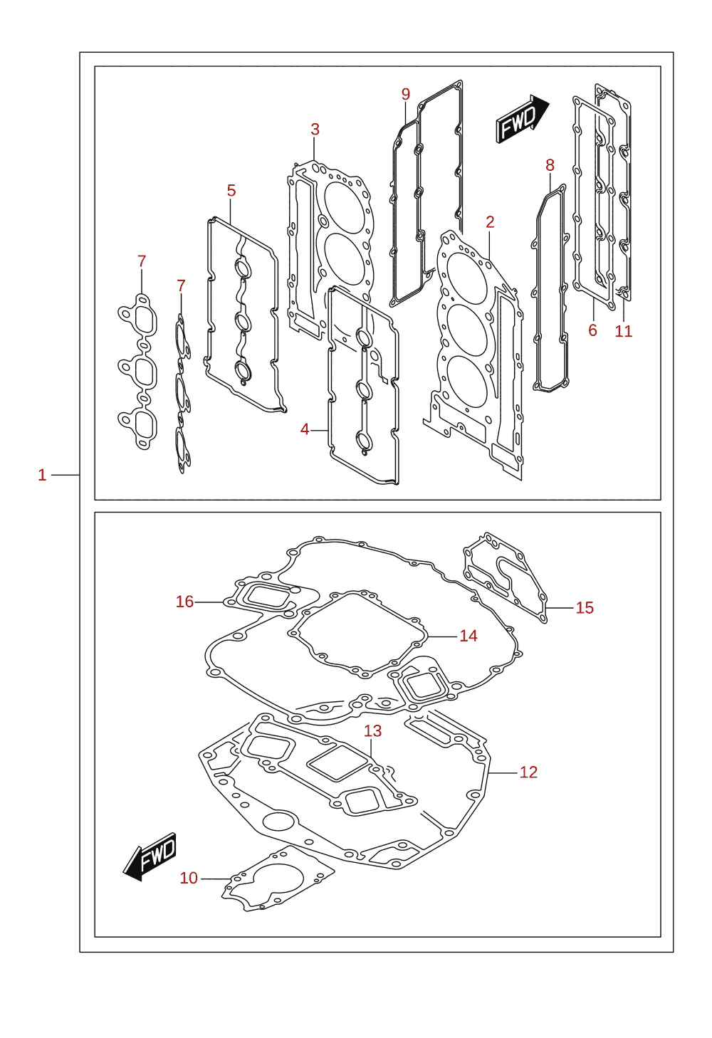 Gasket set (DF250ST) (optional)