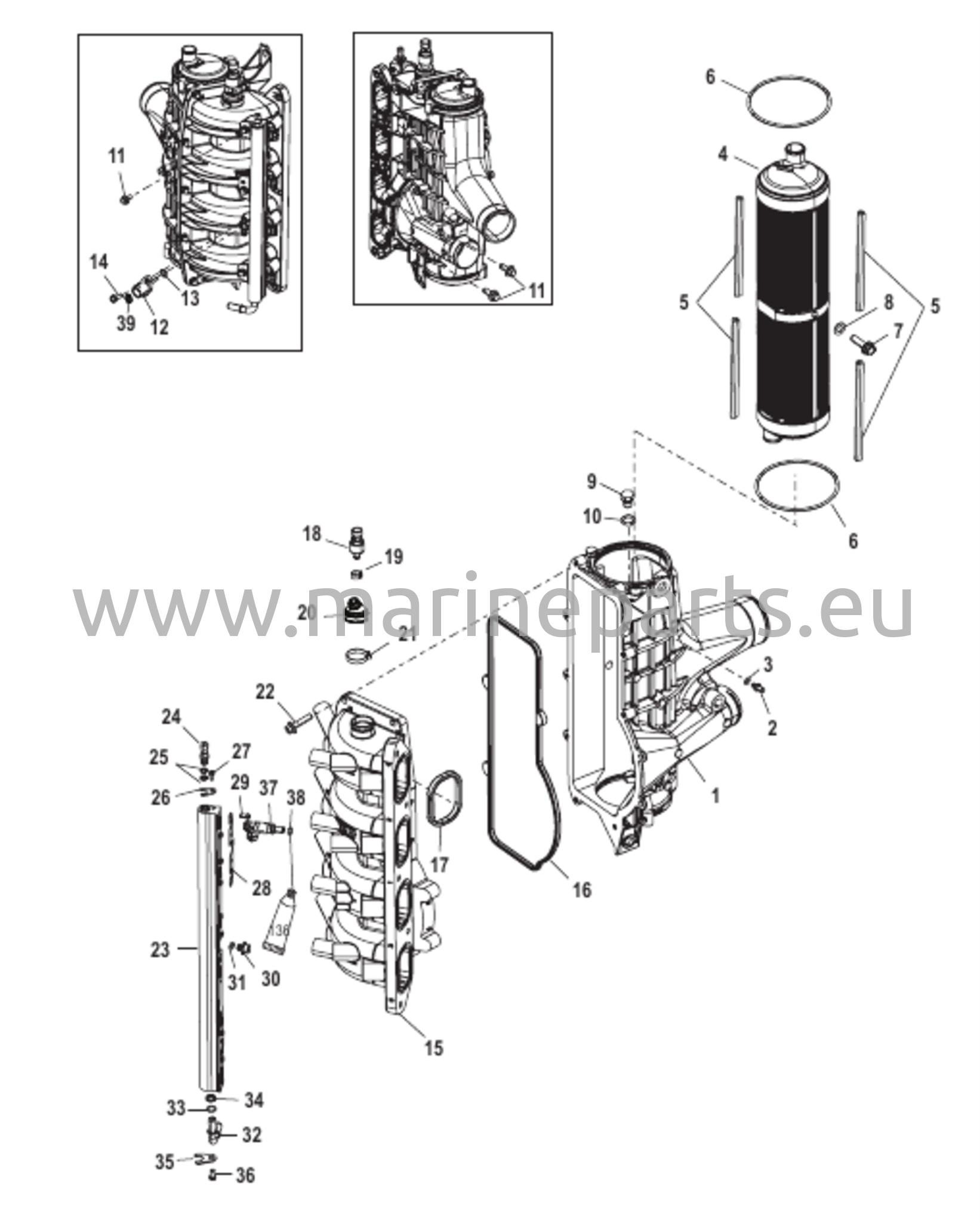 Latausjäähdytin/imusarja (1. sukupolvi) päätykansi, ei huollettava