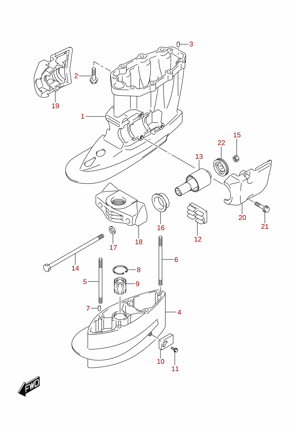 Drive shaft housing (DF100B, DF70A, DF90A)