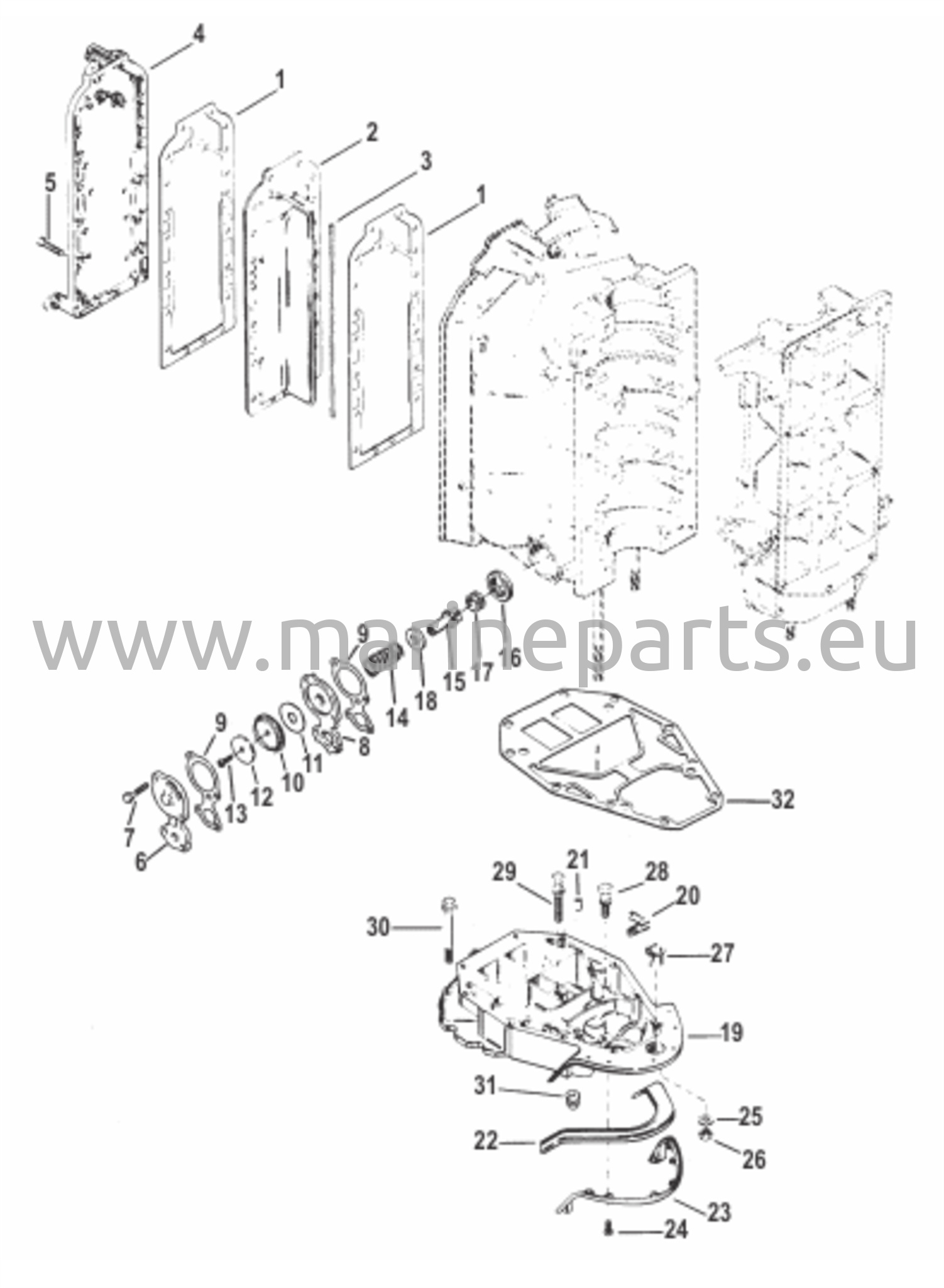 Pakoputken keräin ja pakolevy