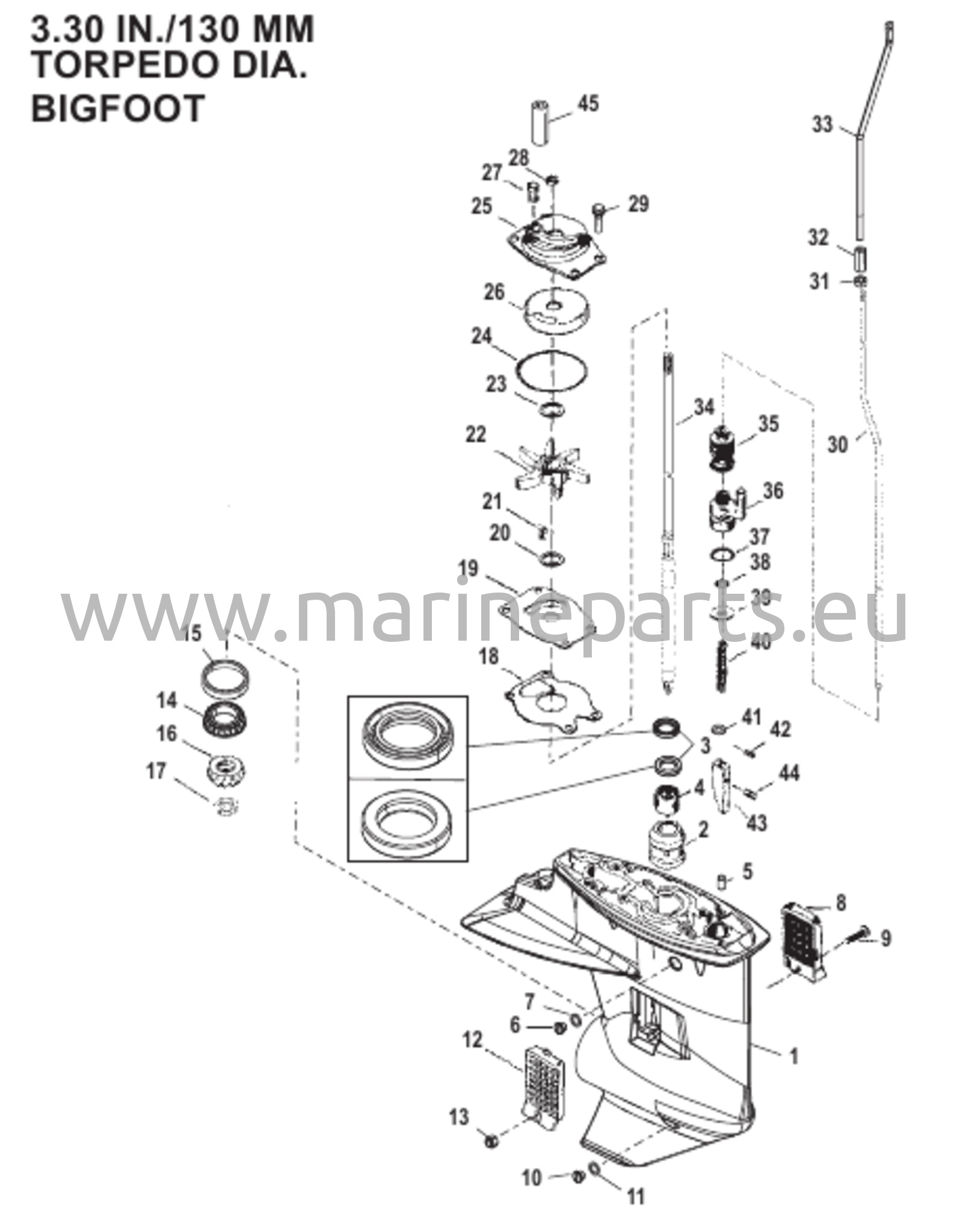 Vaihteiston kotelo (voimansiirtoakseli) (2,42:1 vaihdekerroin)