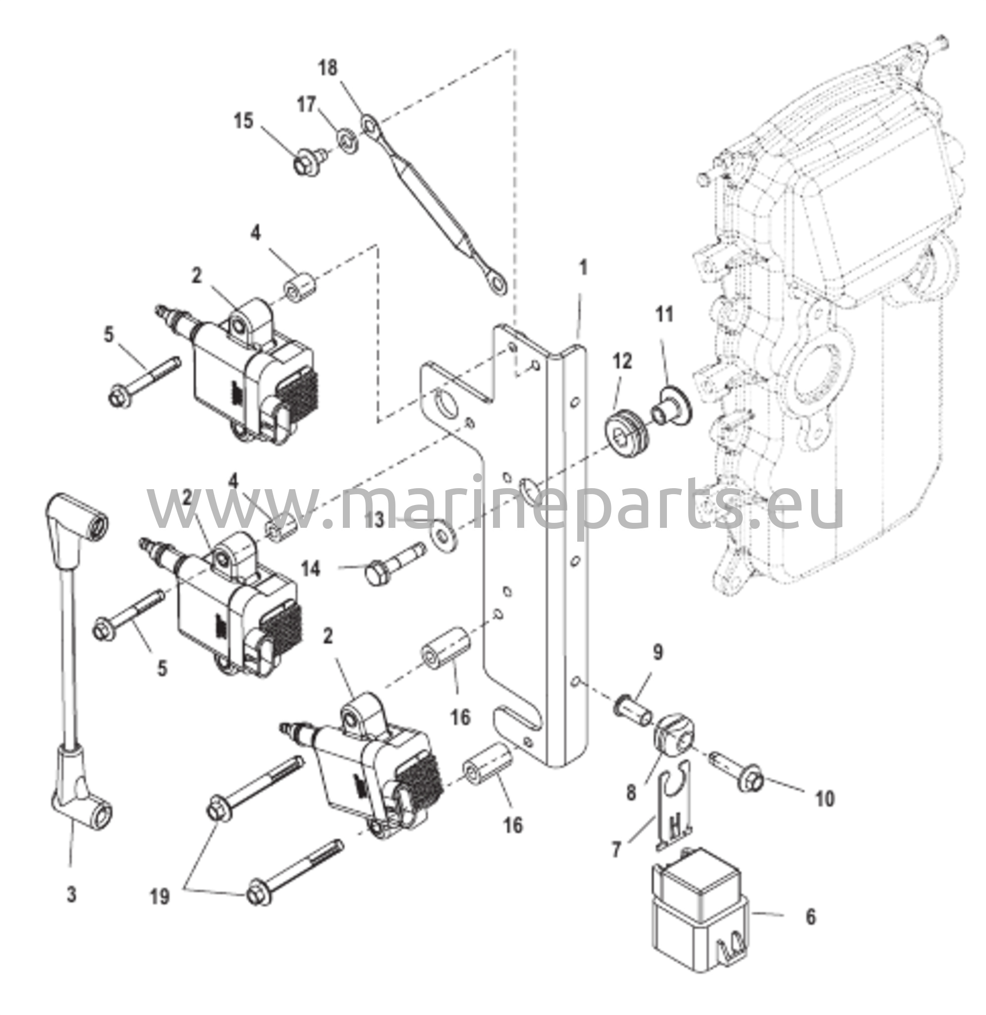 Tändspole S/N-USA-0T980000/BEL-0P325500 och framåt