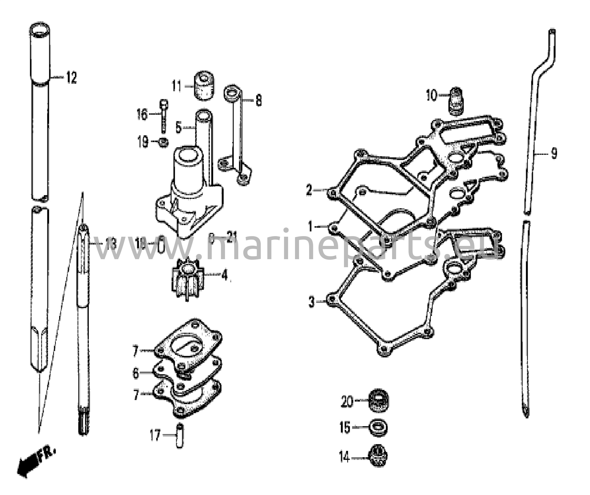 Drive shaft and water pump