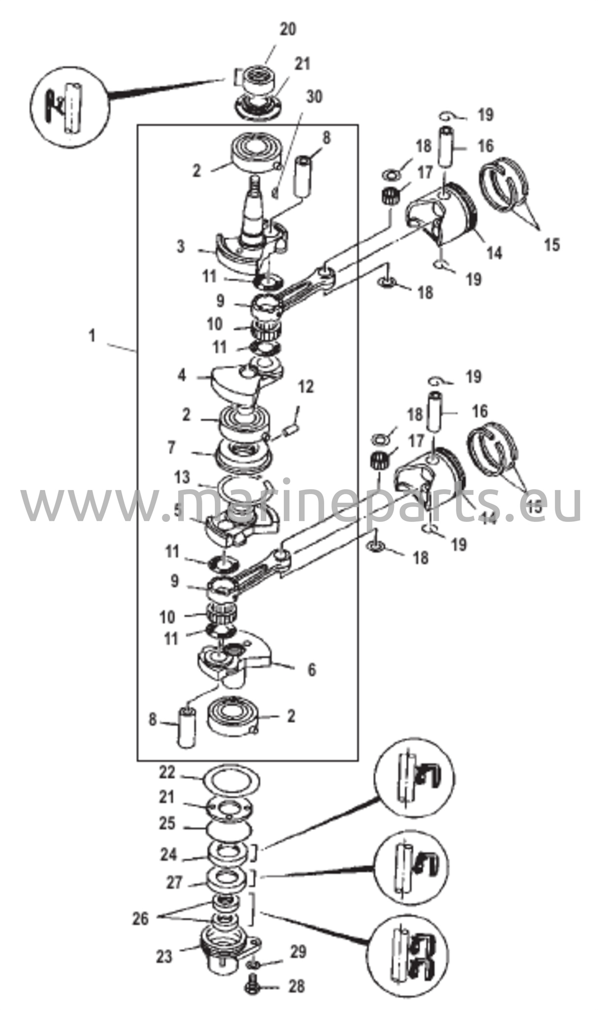 Kampiakseli ja mäntä