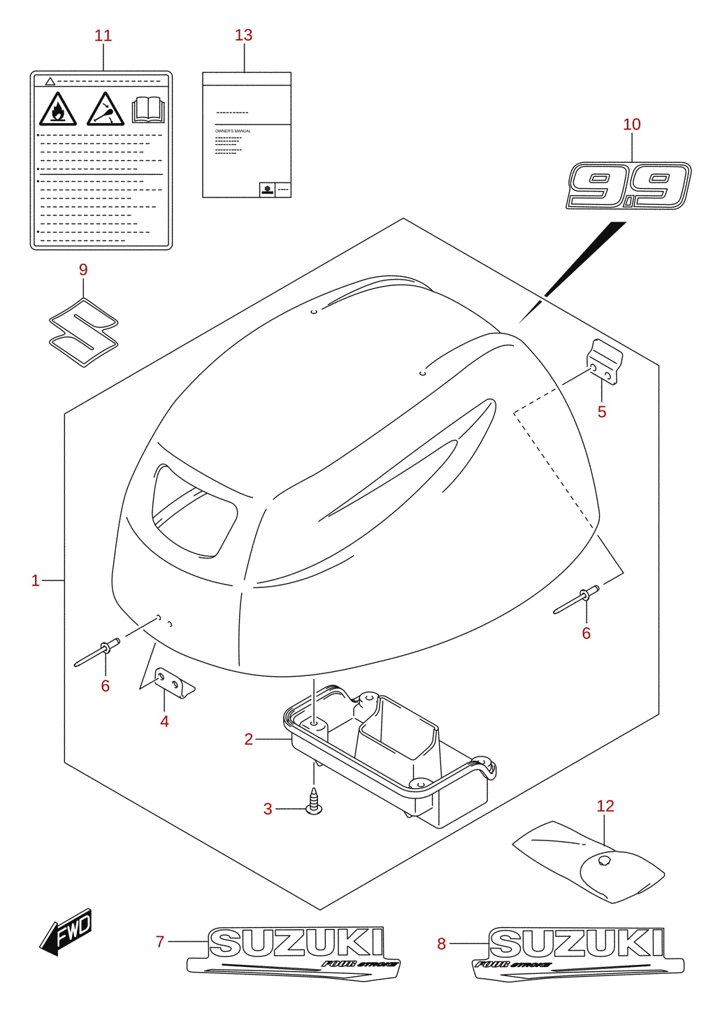 Capot moteur (2020) (DF9.9A)