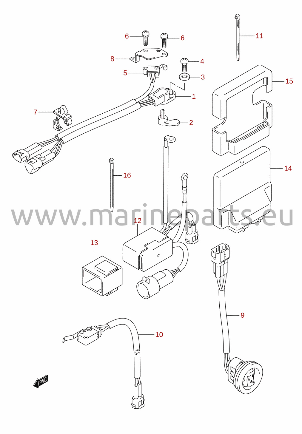 PTT-kontakt / motorstyreenhed (DF150T)