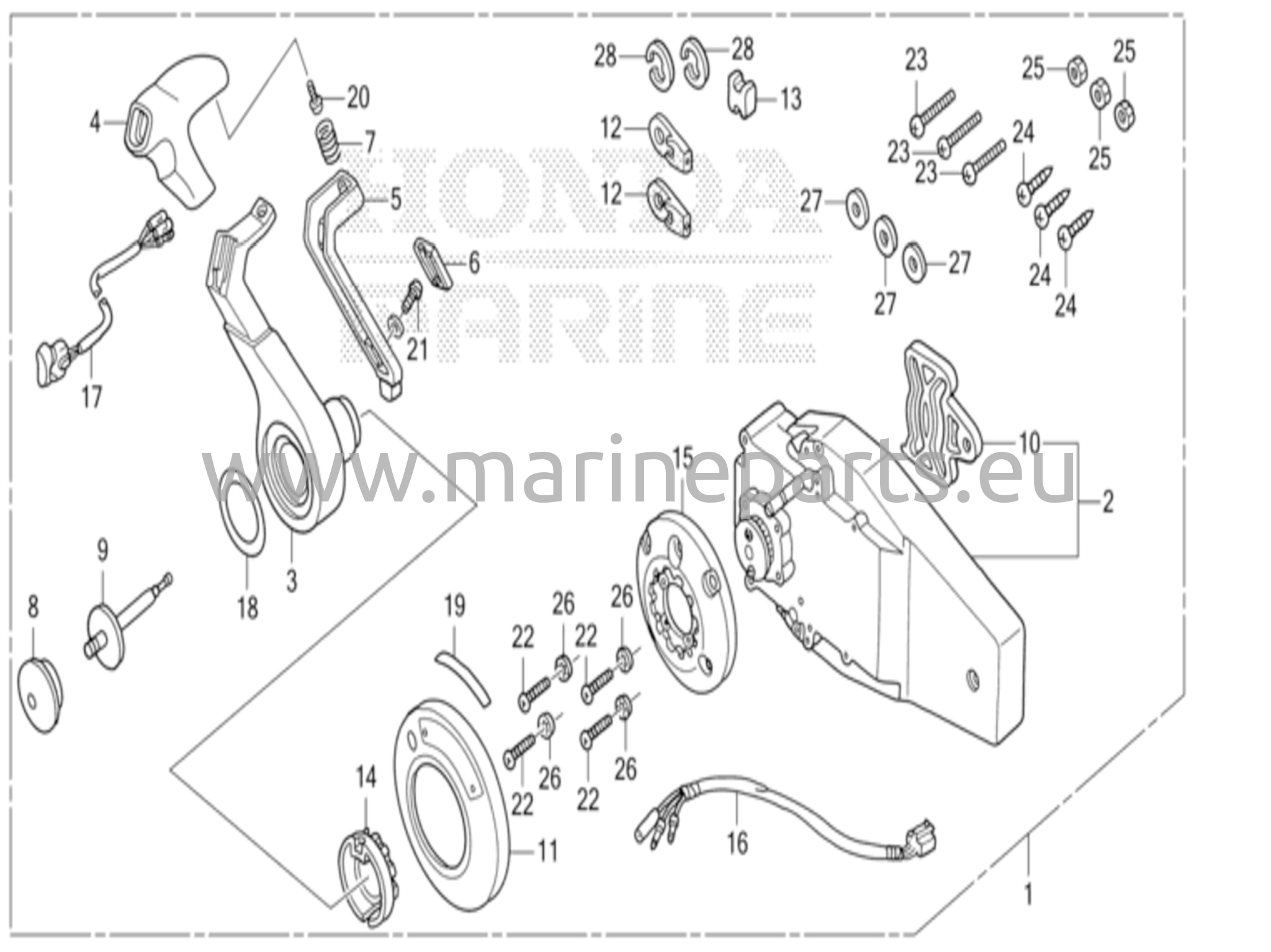 Kaukosäädin (uppoasennustyyppi) (oikea)