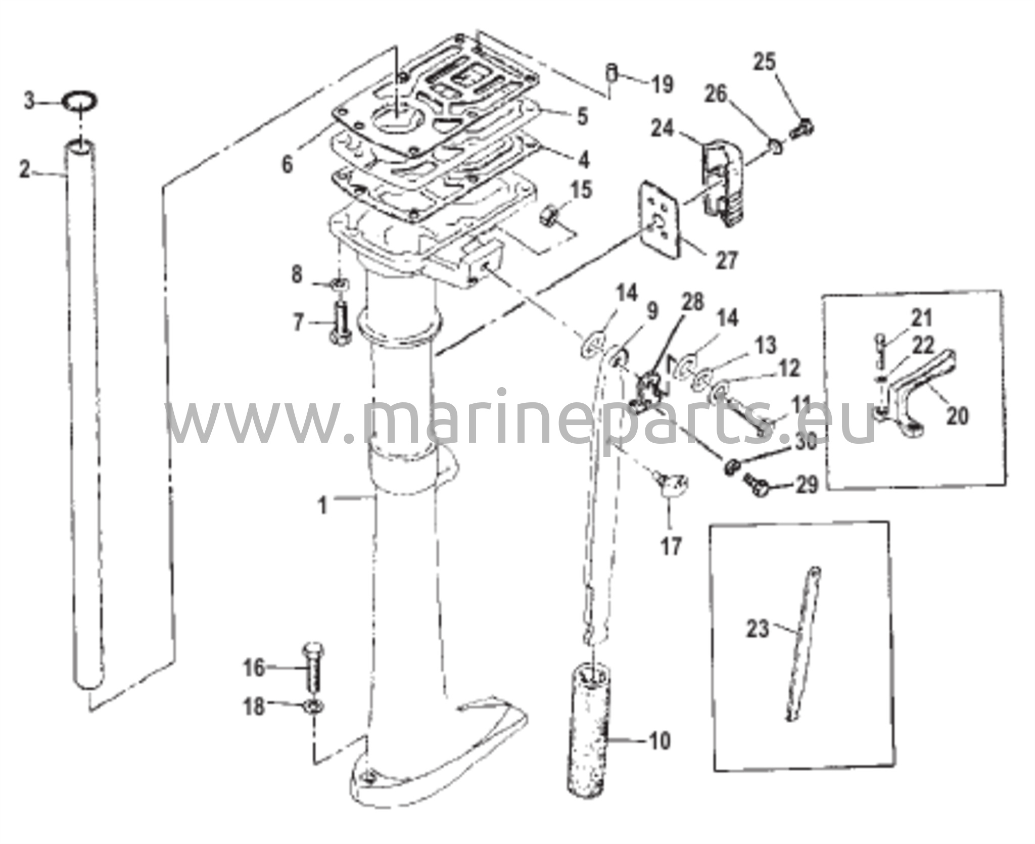 Voimansiirron kotelo ja ohjauskahva