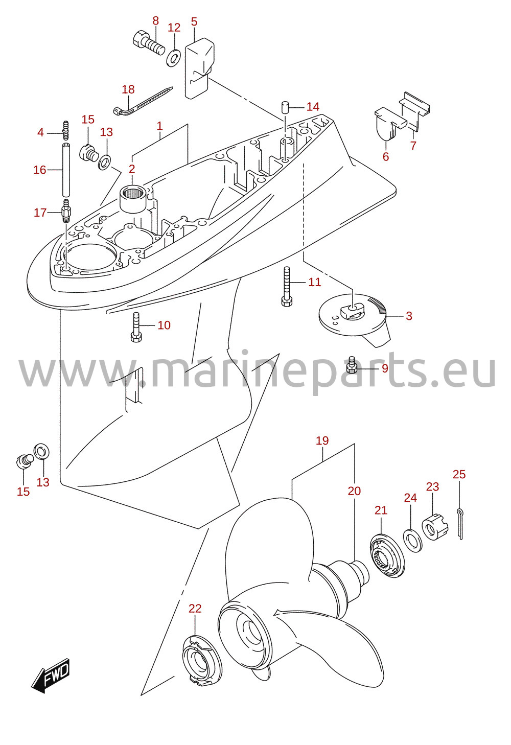 Gear case (DF115AST)