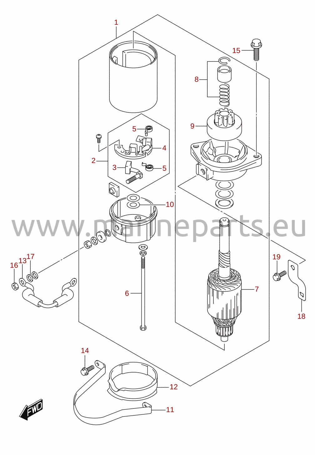 Startmotor (DF25AT, DF30AT)