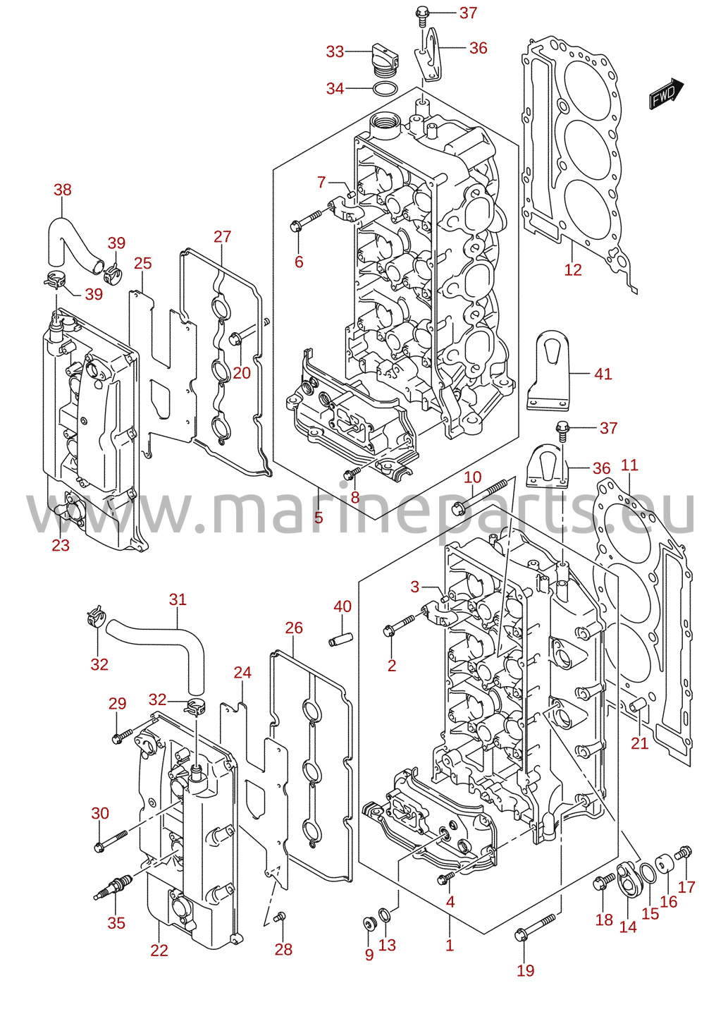 Sprängskisser för Suzuki DF200T, DF225T, DF250T (E01) 2013 [DF250_E01_013]