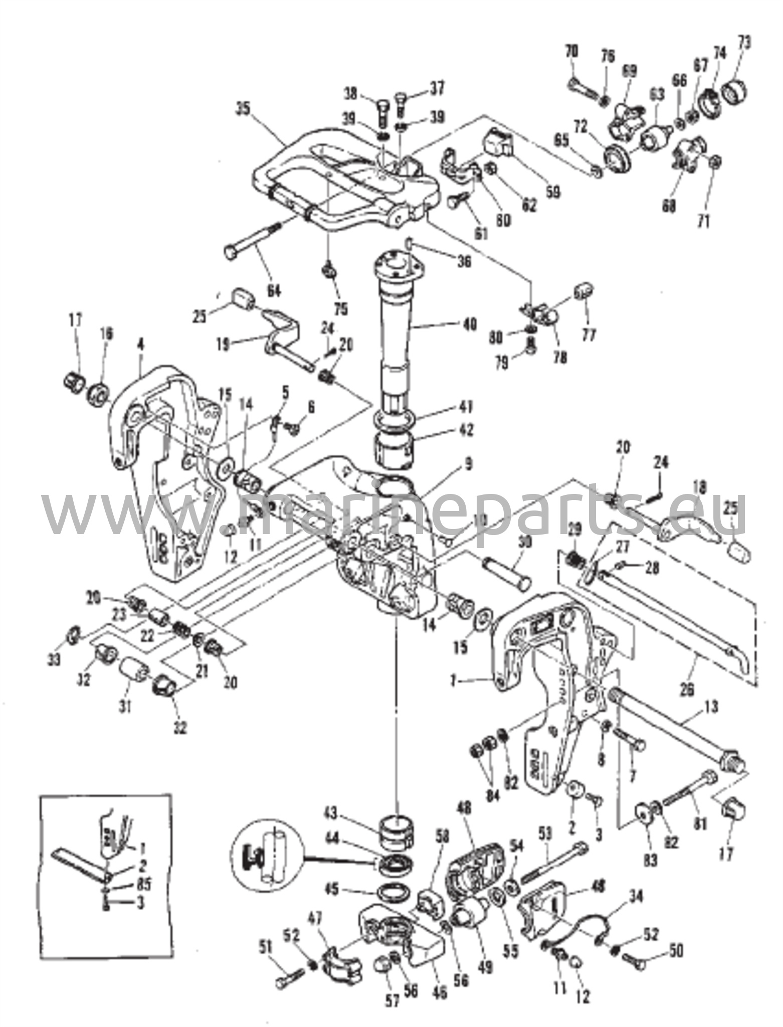 Clamp And Swivel Bracket (Electric Tilt) 