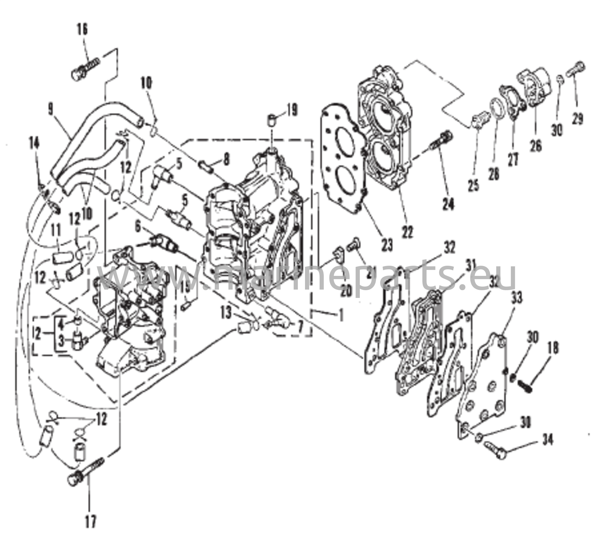 Crankcase and cylinder head 