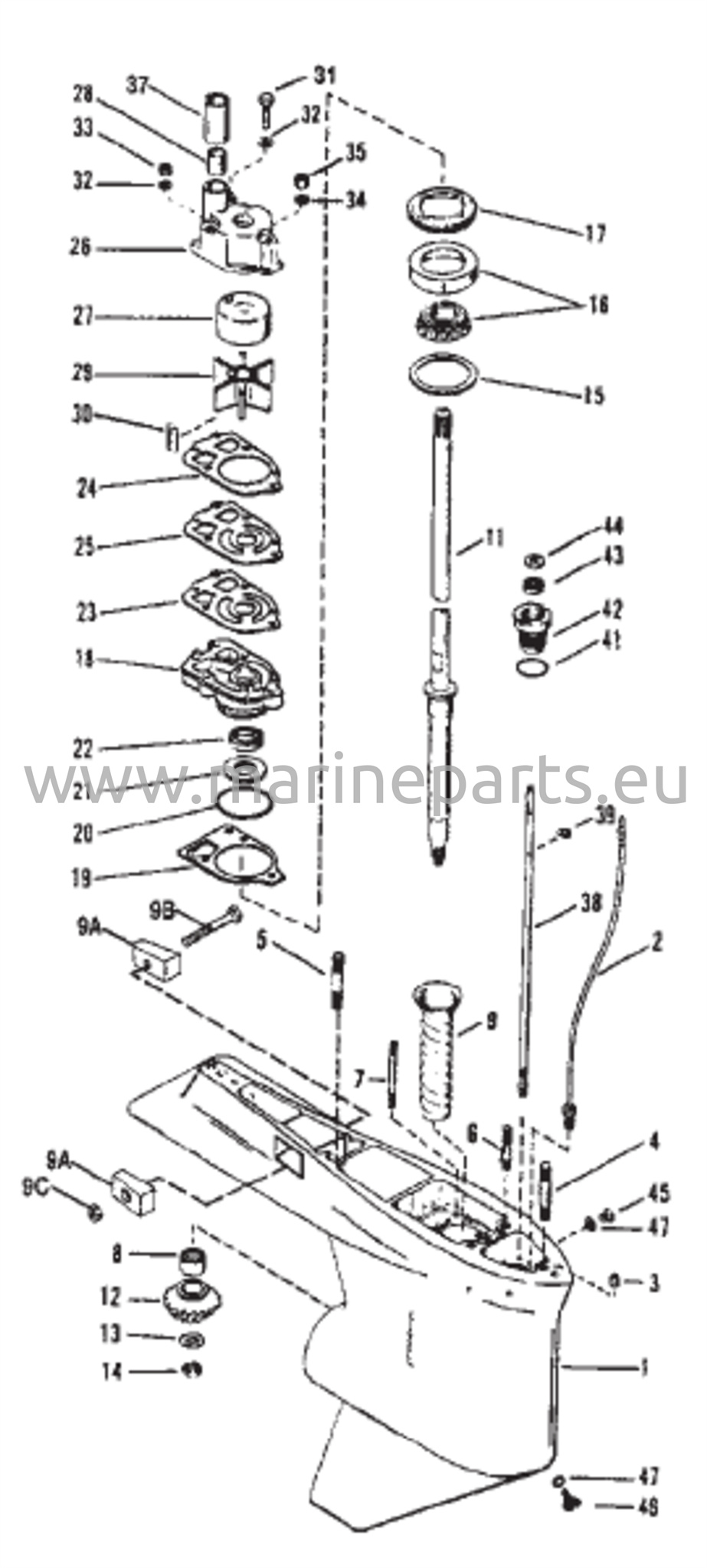 Vaihteiston kotelo (voimansiirtoakseli)