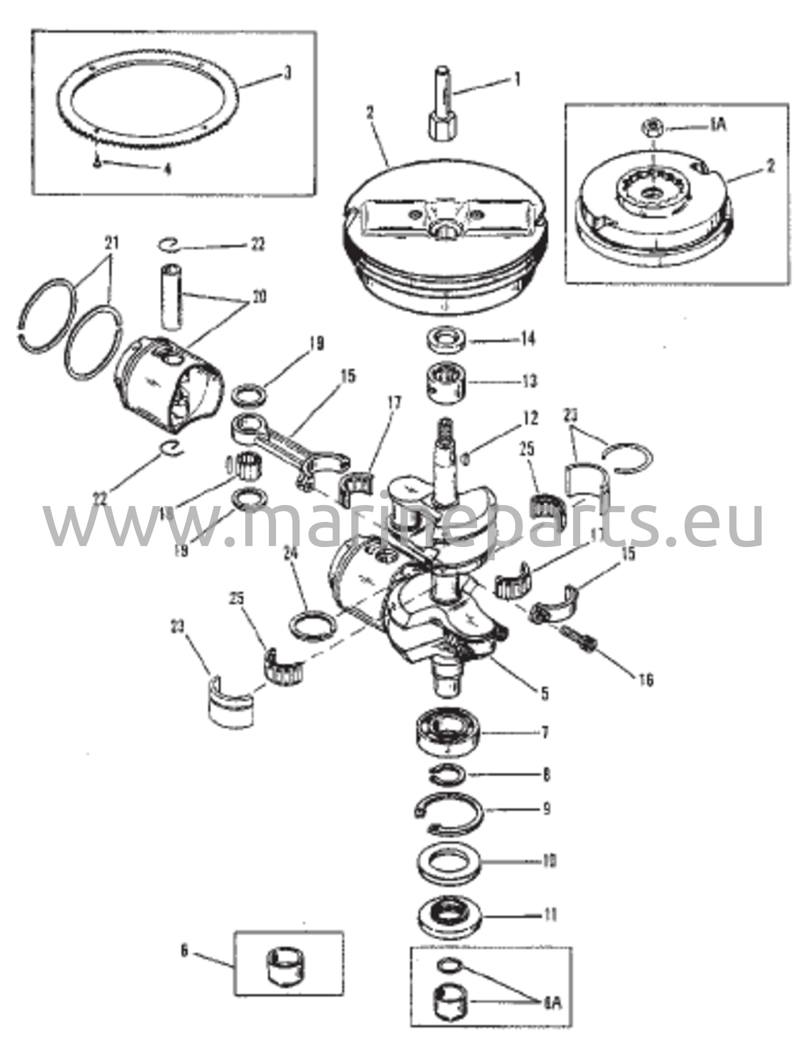 Crankshaft, Pistons and Flywheel (15) 