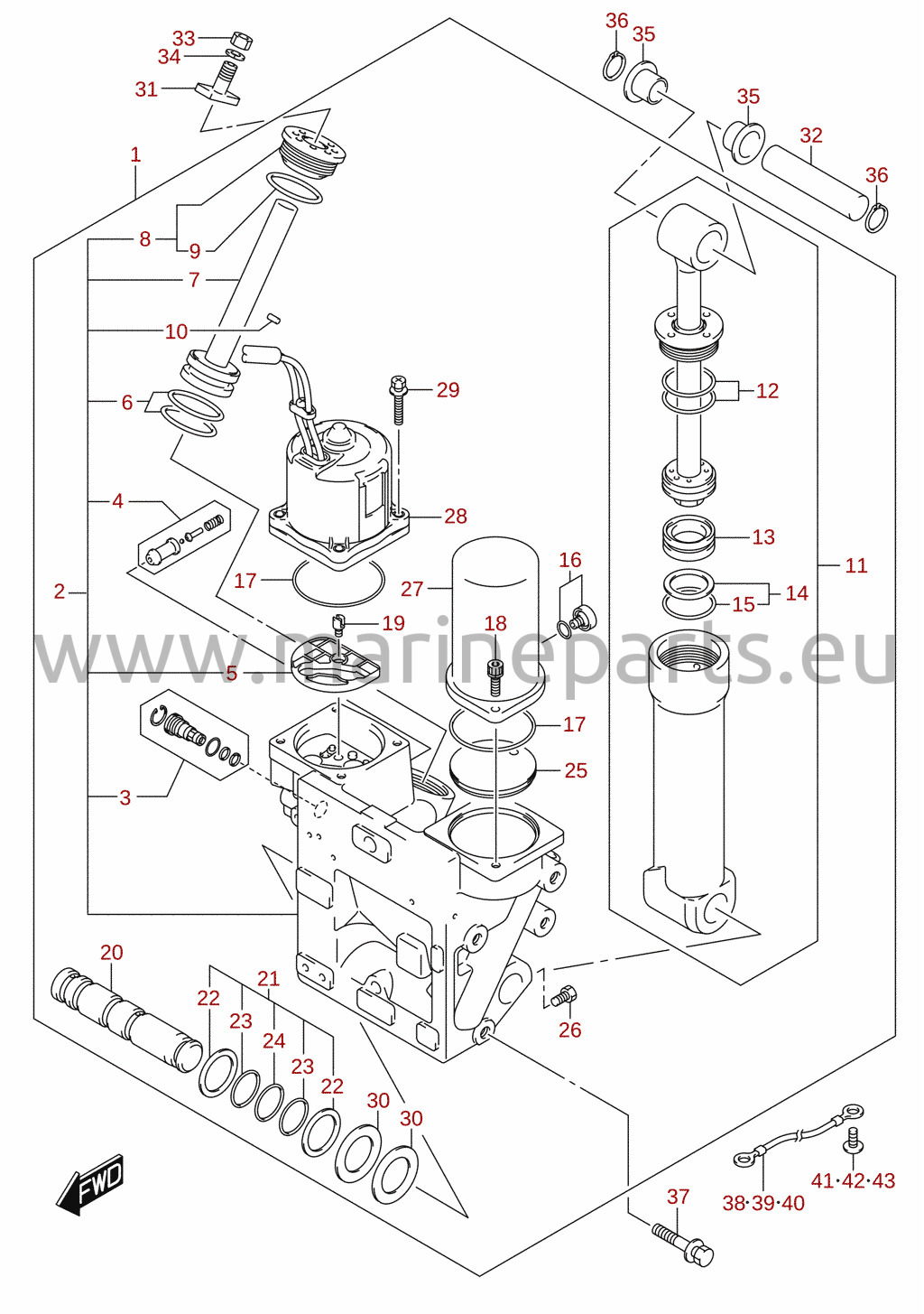 Trimmisilinder (X/XX-transom) 1/2