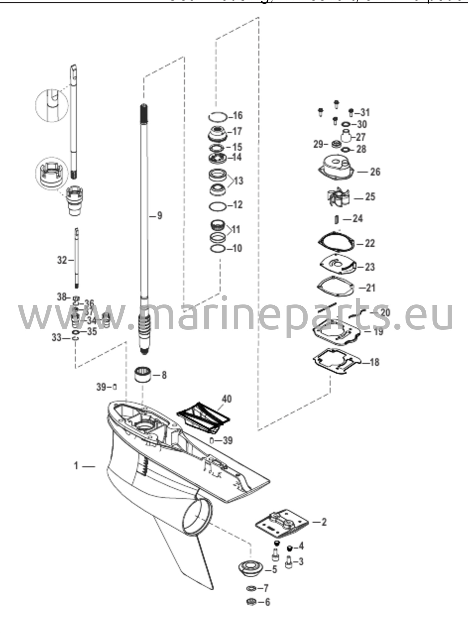 Vaihteiston kotelo, voimansiirtoakseli, 5.44 Torpedo