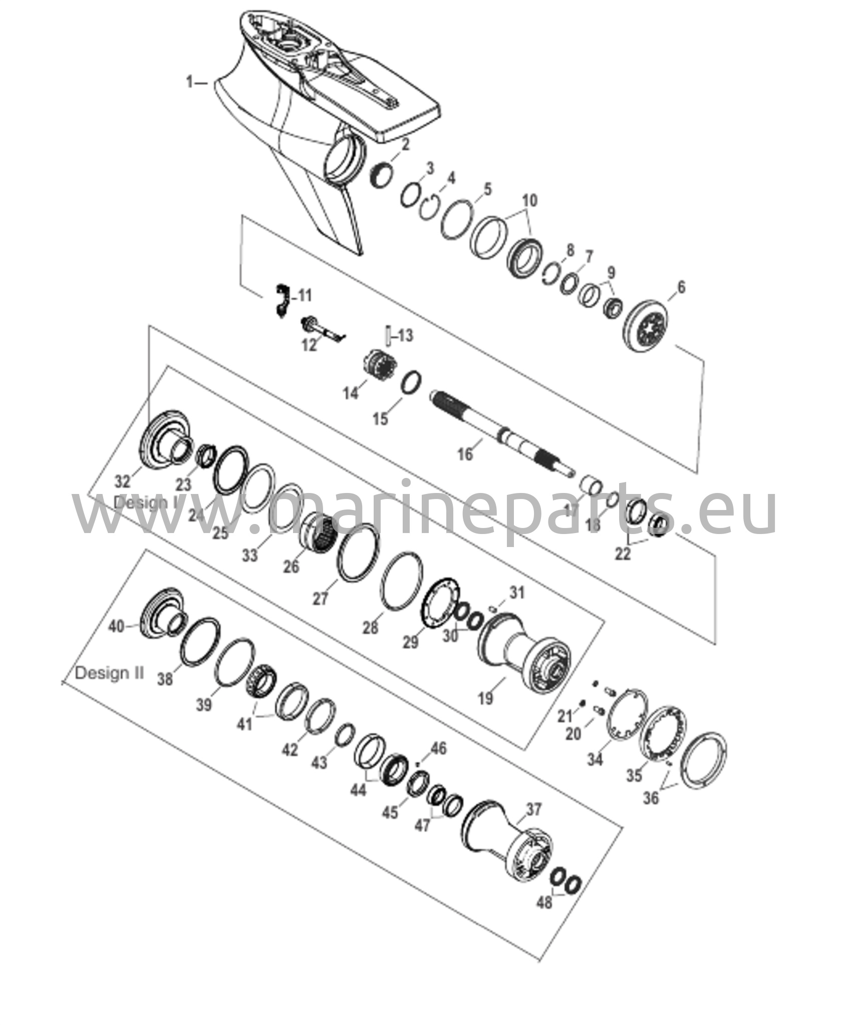 Vaihteiston kotelo, potkuriakseli - Normaali pyörimissuunta, Sport Master, 1.60
