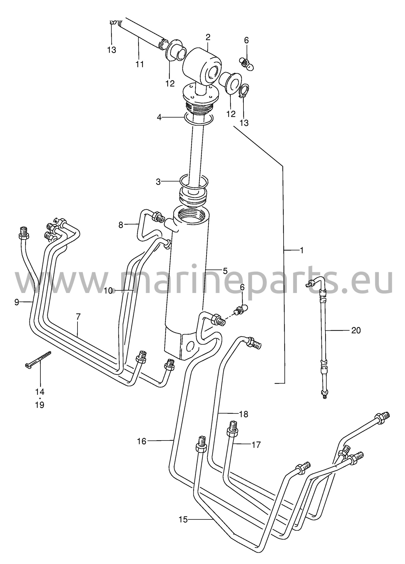 Tiltcylinder (–1994) (DT75TC, DT75WT, DT85TC, DT85WT)