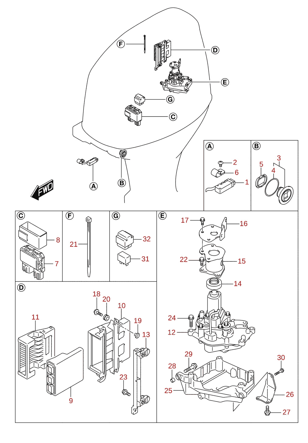 PTT switch / engine control unit