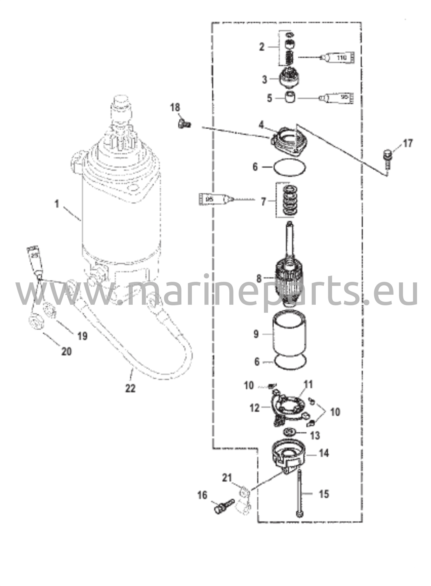 Sähköstarttimoottori (sarjanumero 0g472132 ja sitä alemmat)