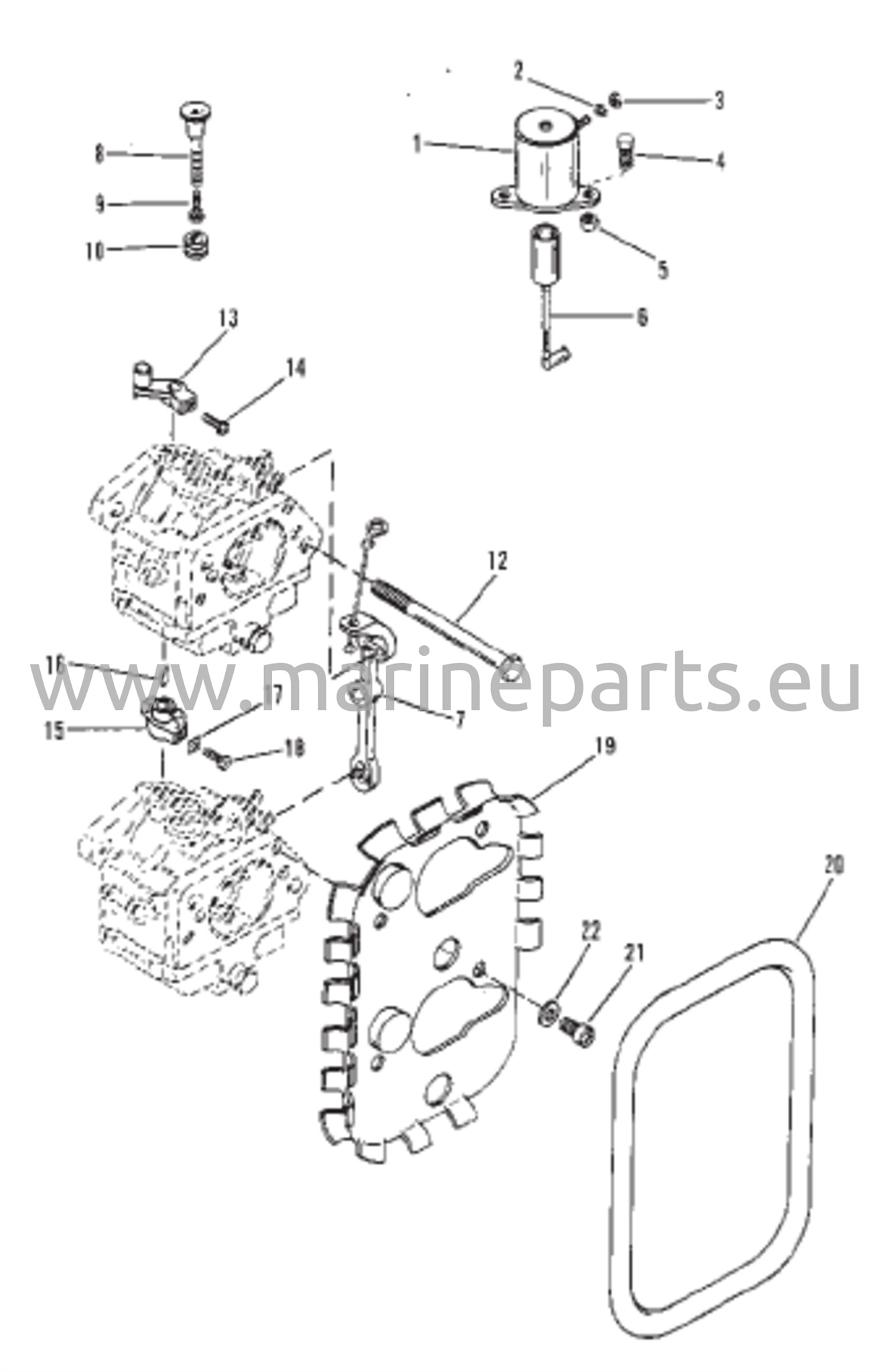 Kaasuttimen vipusto ja kuristimen solenoidi