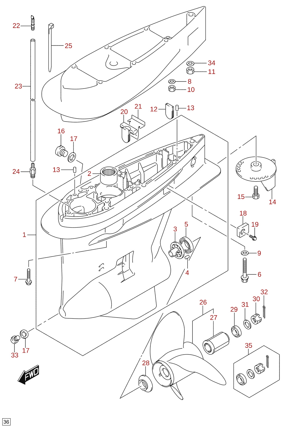 Gear case (DF200Z)