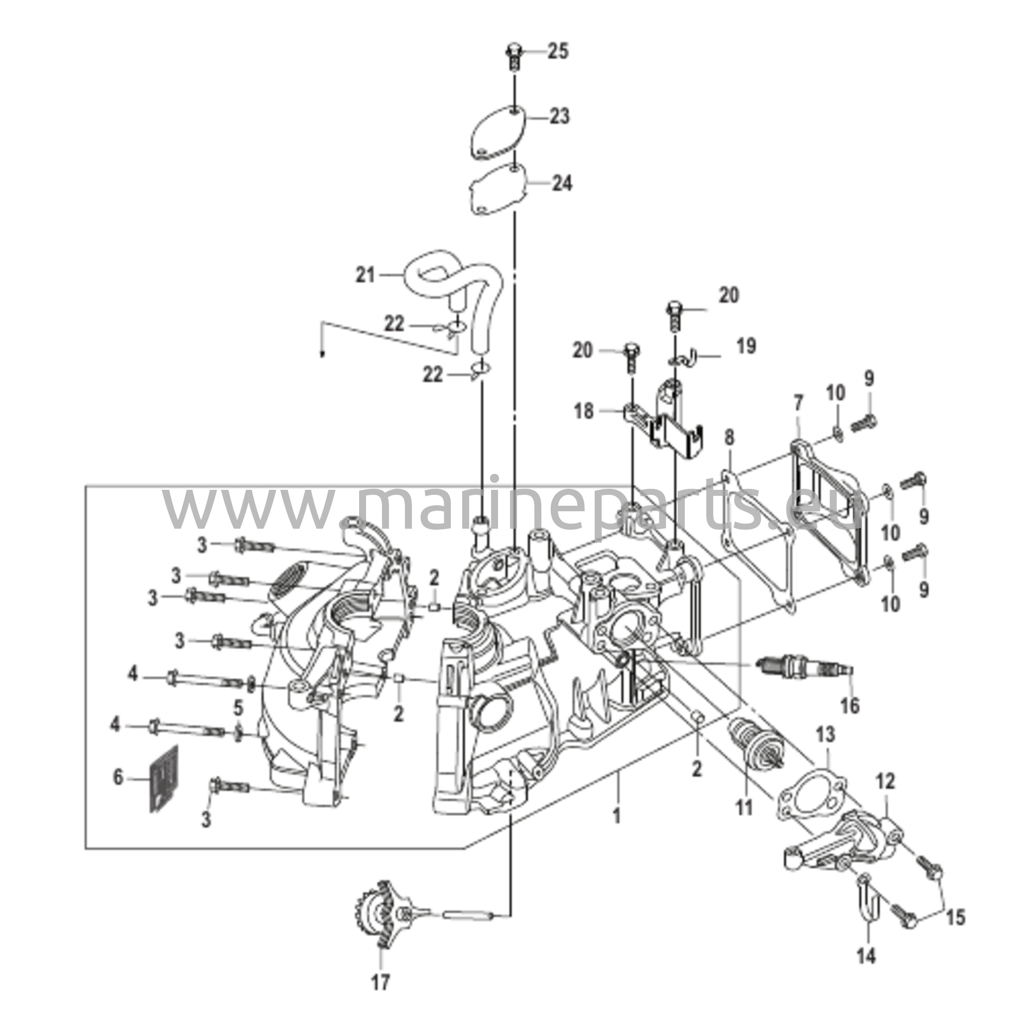 Sylinterilohko Kaikki mallit - Sarjanumero # 0R318096 - 0R448032 asti