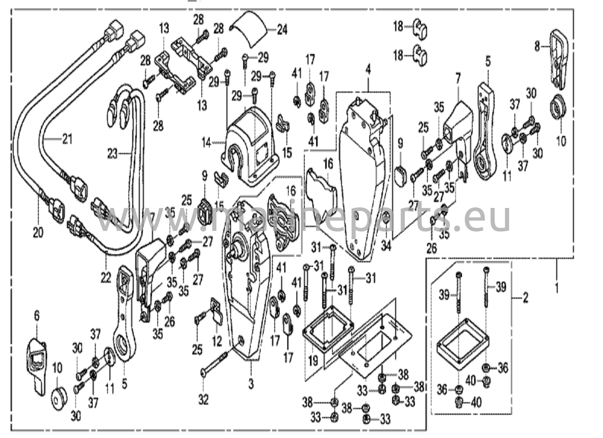 Fjärrkontroll (övre montering dubbeltyp) (höger)