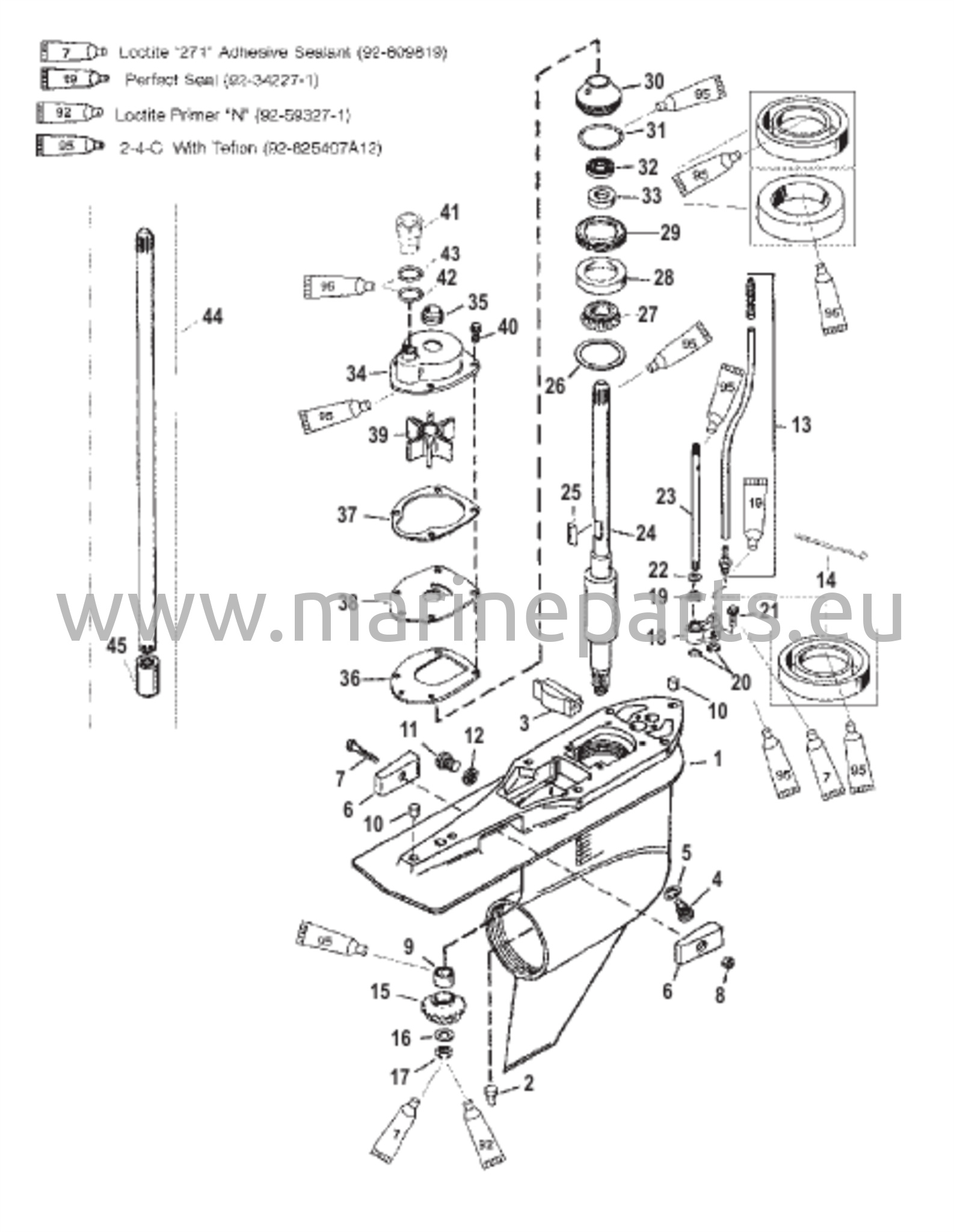 Vaihteiston kotelo (voimansiirtoakseli-standardi/vastakierre sarjanumero 0G960499 ja sitä alemmat)