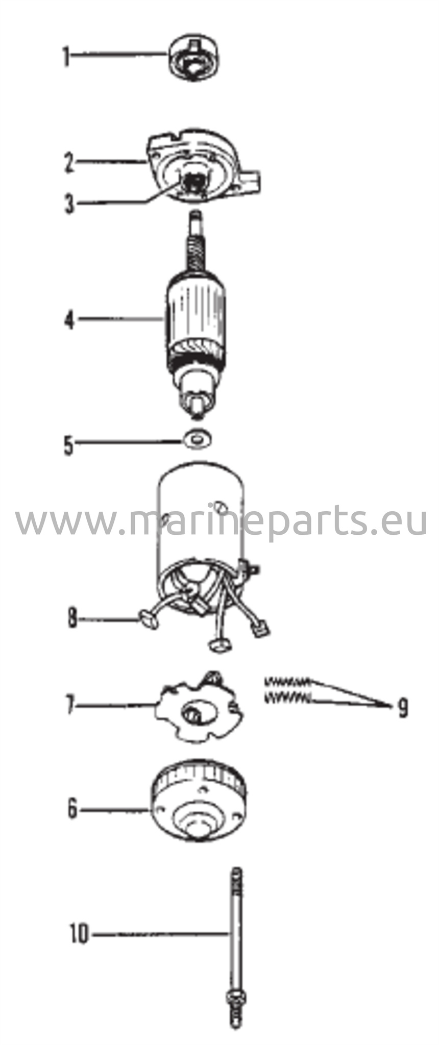Käynnistinmoottorin kokoonpano (Prestolite)