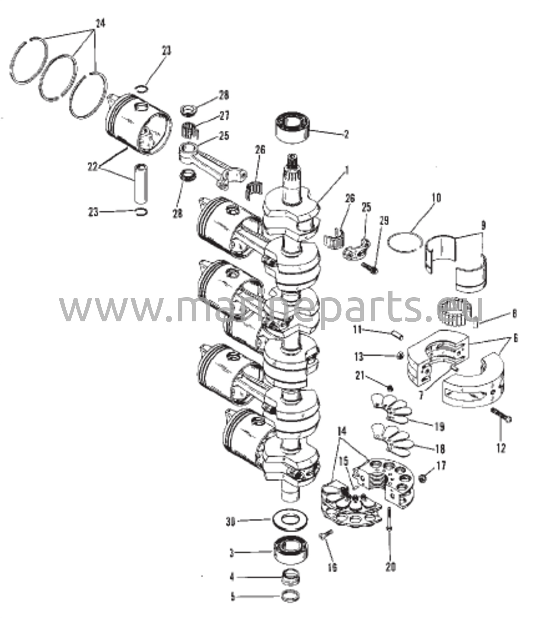Kampiakseli, männät ja kiertokanget