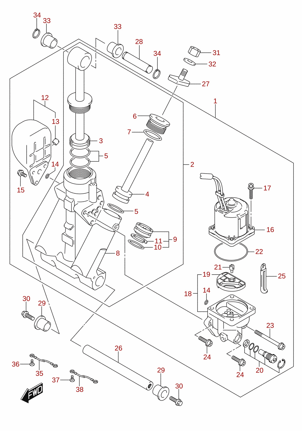 Trimcylinder (L-transom)