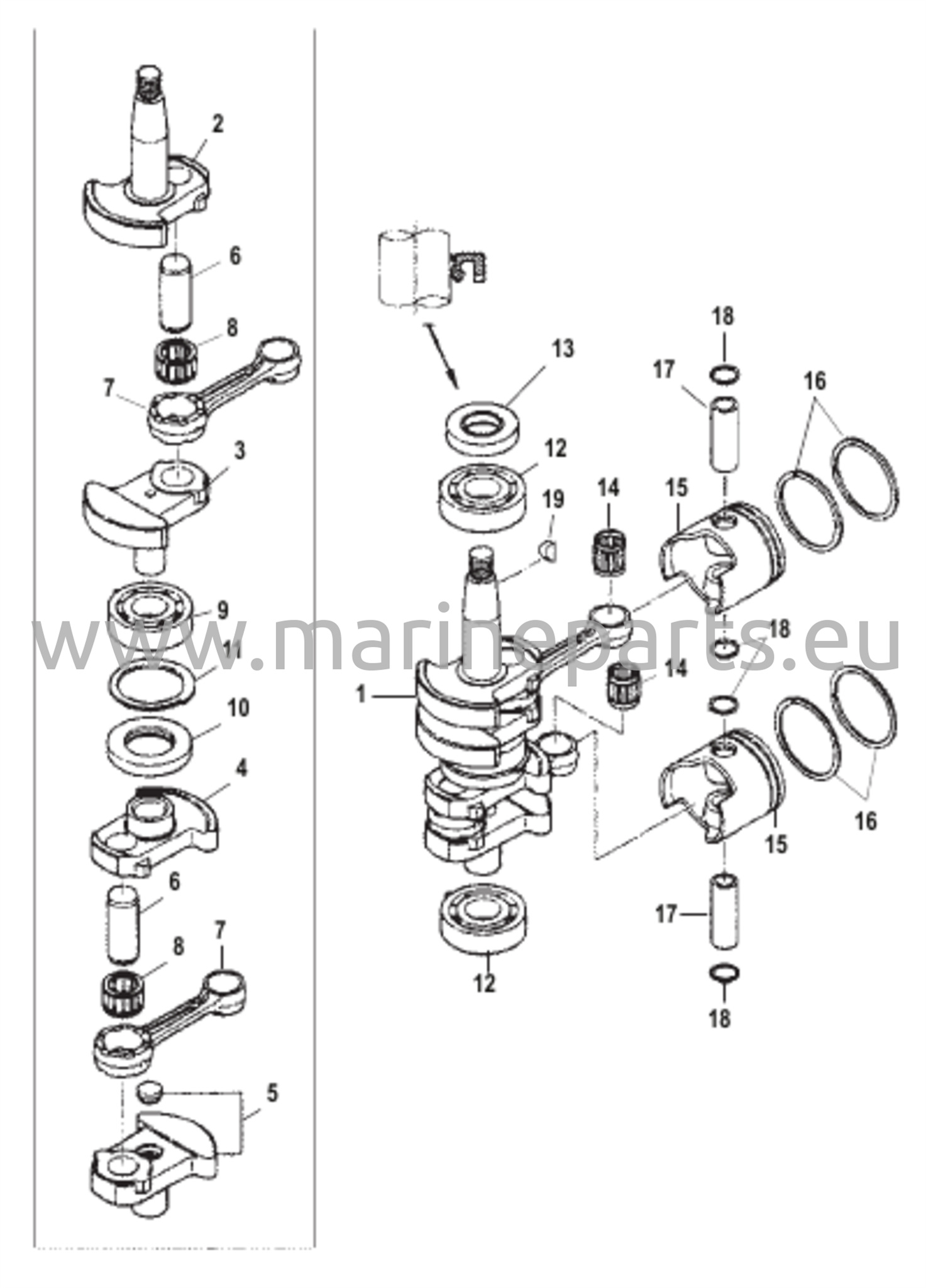 Kampiakseli, männät ja kiertokanget
