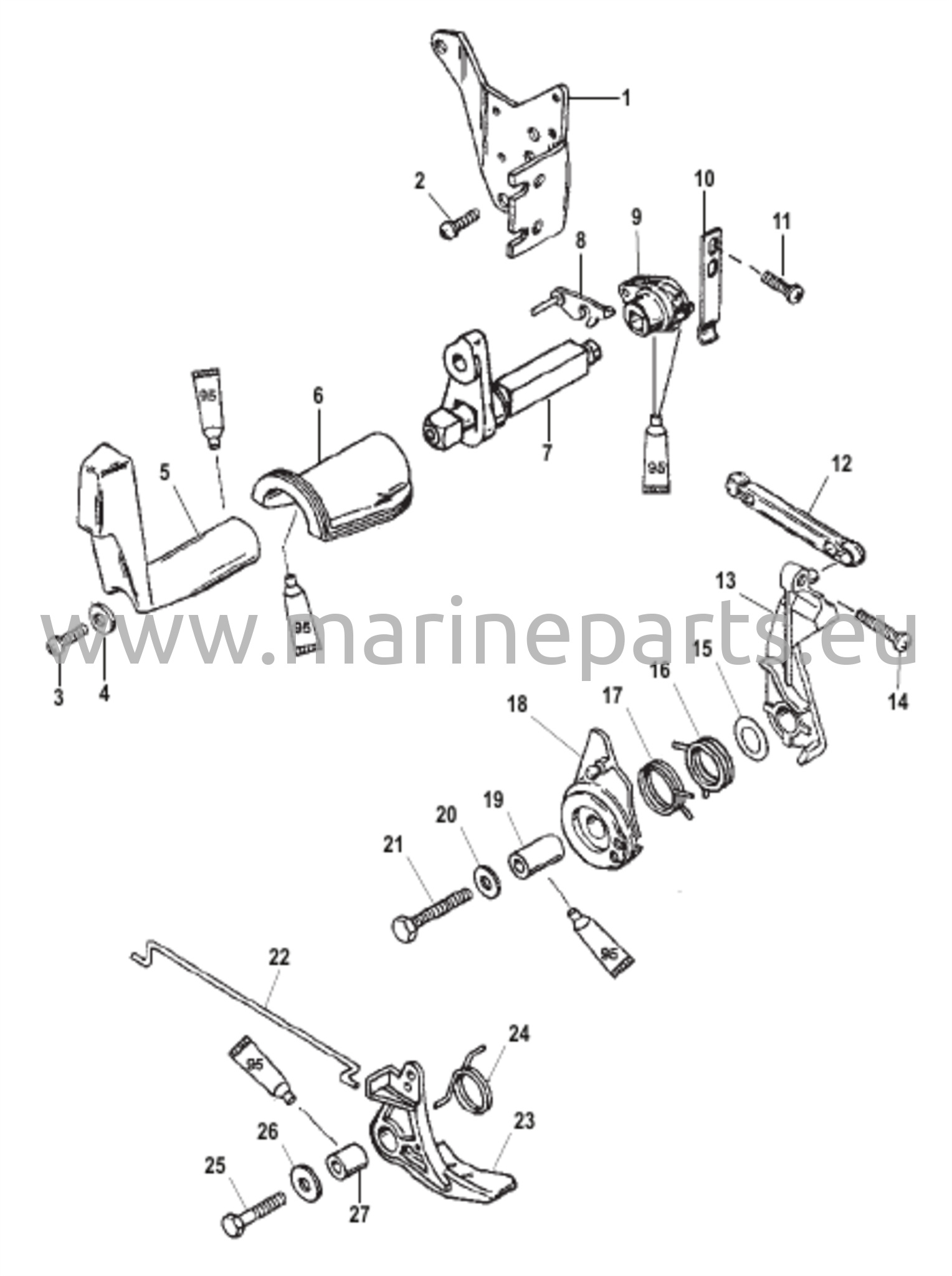 Kaasu- ja vaihdevivuston nivel (Sivusiirto)
