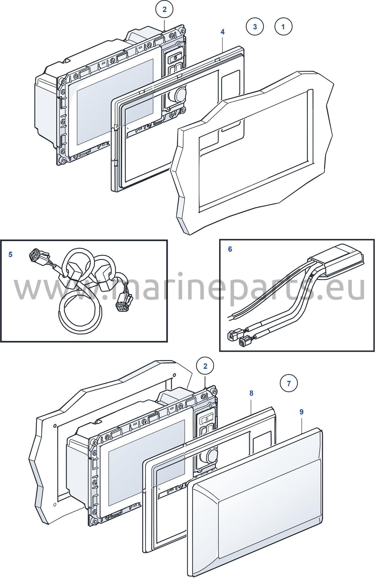 7'' färgdisplay, EVC-D