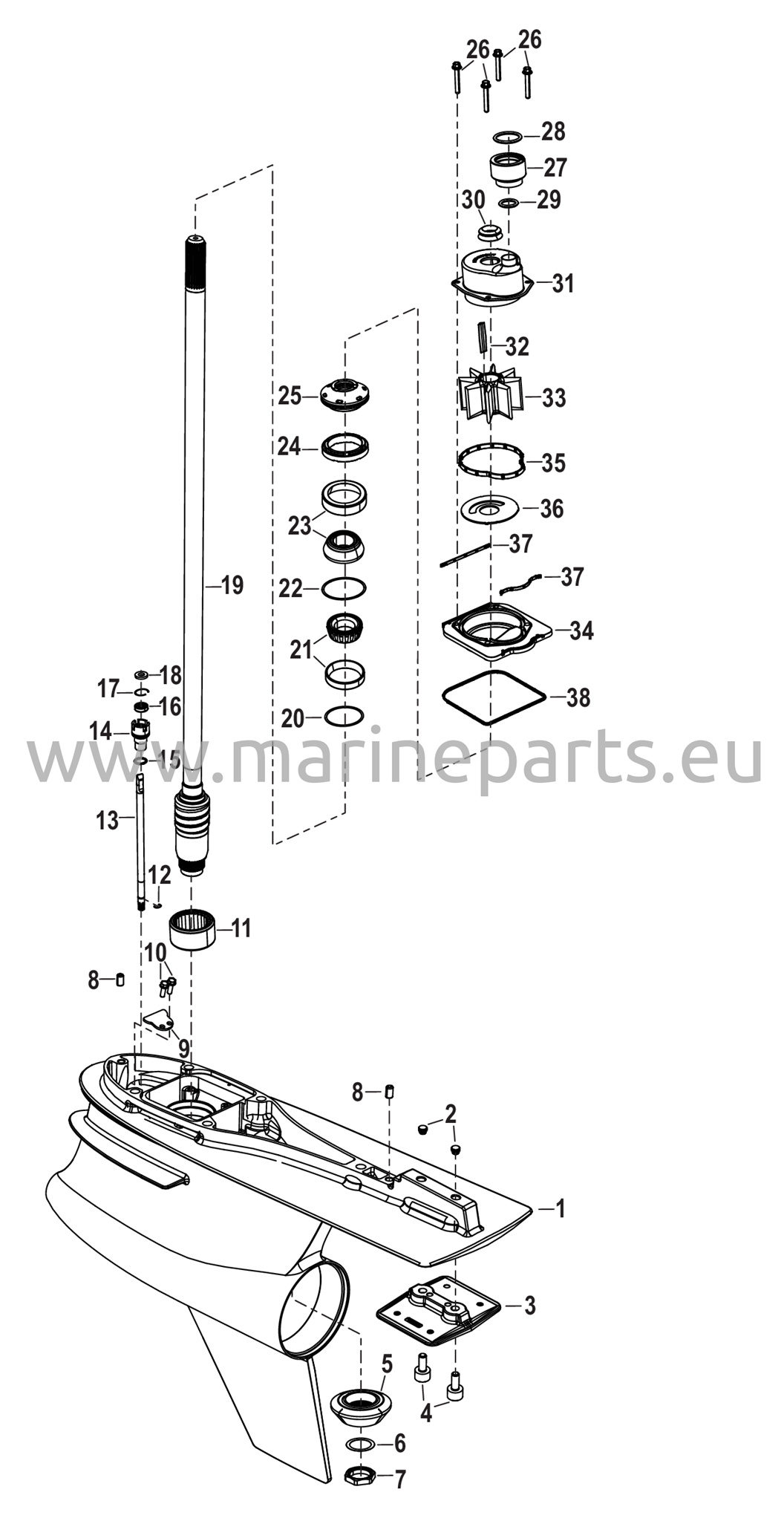 Vaihteiston kotelo, vetoakseli, R-Drive 1.60