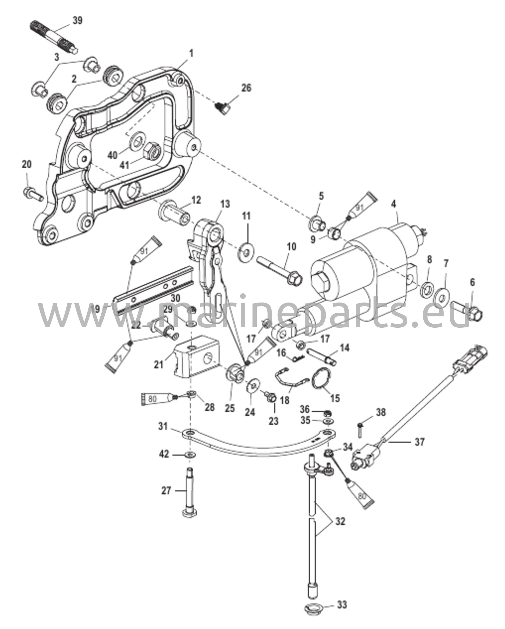 Vaihteiston osat (sarjanumero 1B290523 ja siitä eteenpäin)