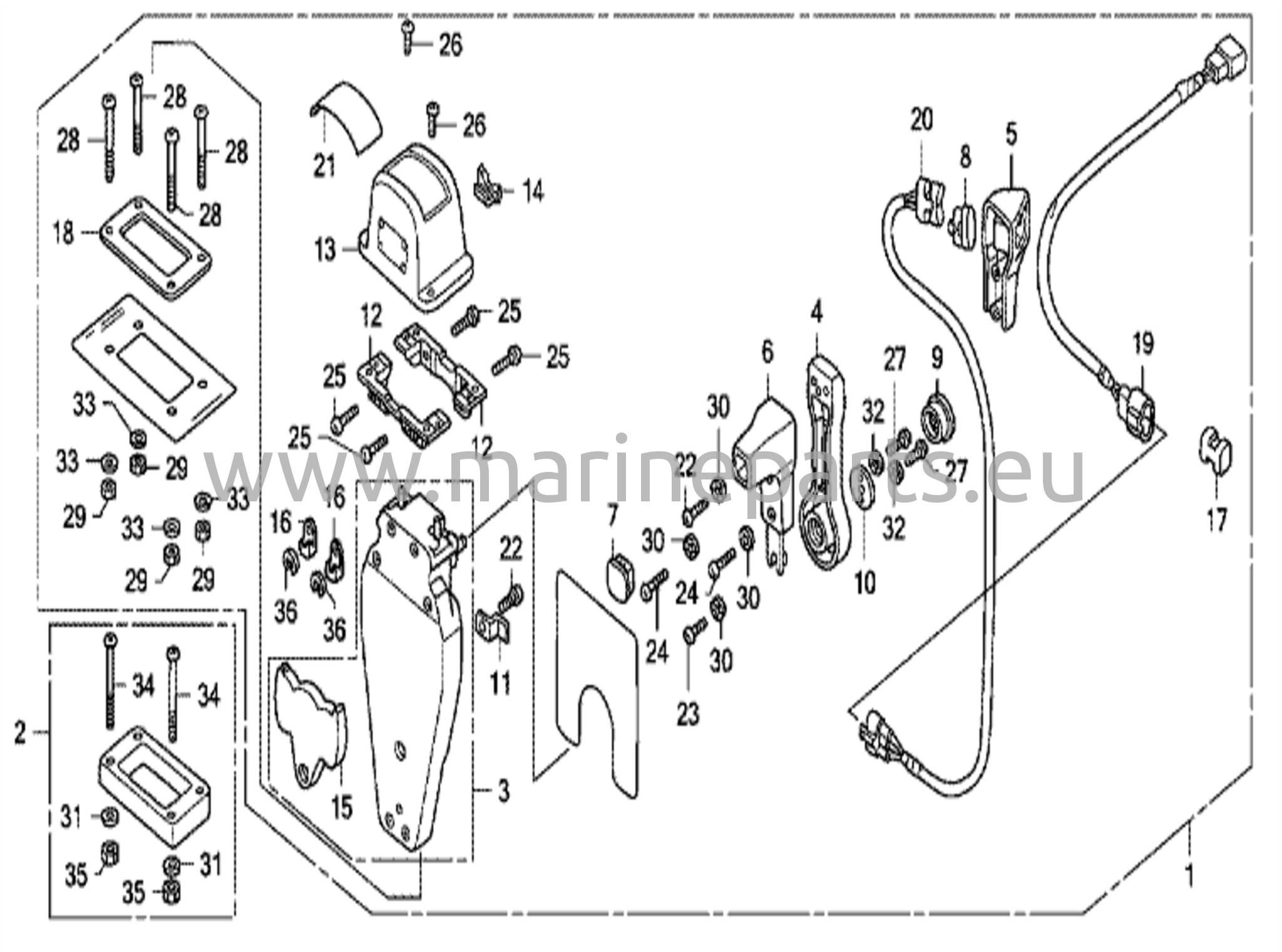 Kaugjuhtimispult (ülemine kinnitustüüp, üksik) (vasak)