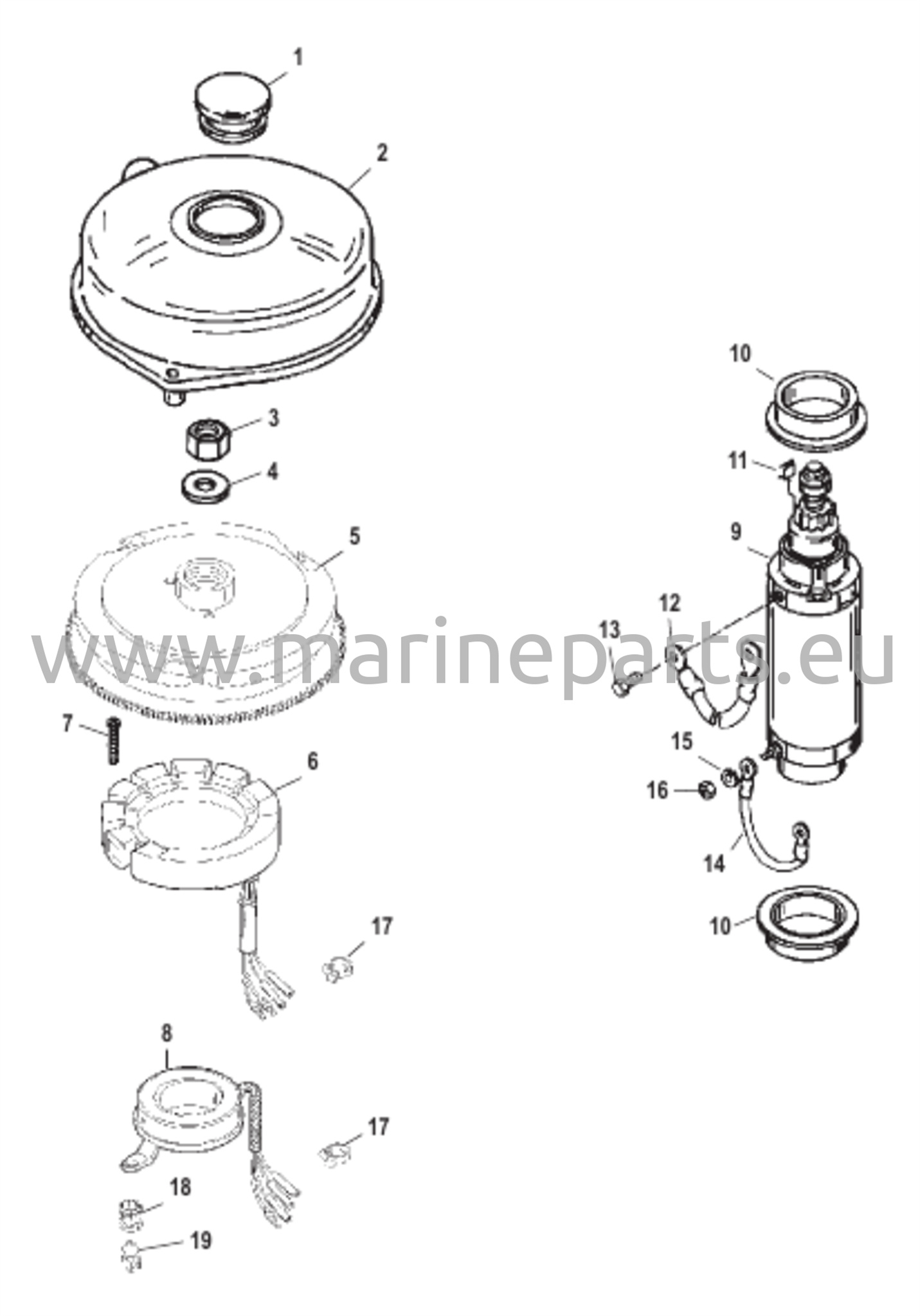 Vauhtipyörä/Käynnistinmoottori USA-0G438000/BEL-9927000 ja uudemmat