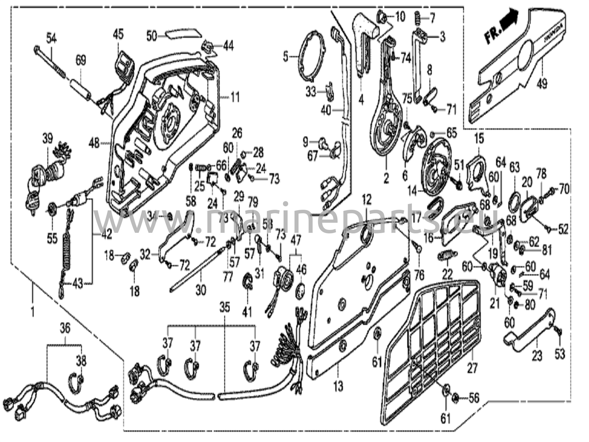 Remote control (hi-lex) (handle cap = gray)