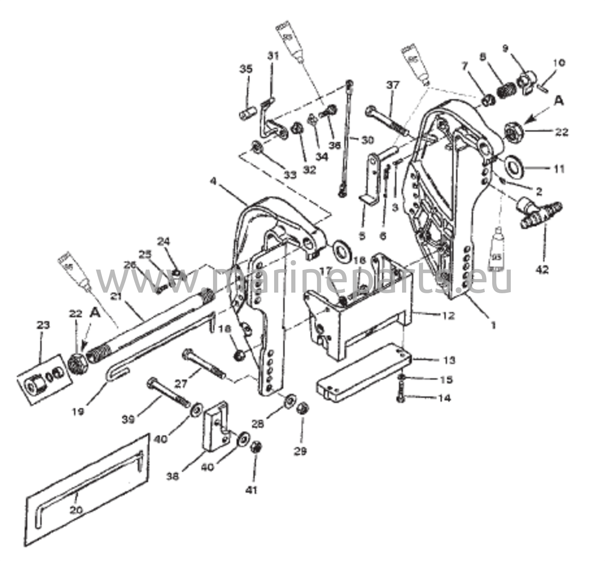 Transom Bracket (S/N 0D181999 and Below) 