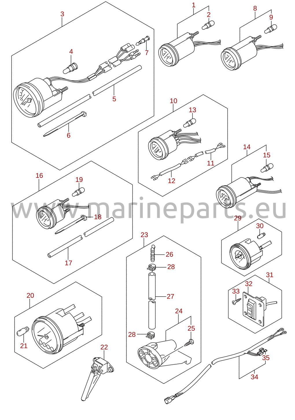 Instrument (1) (DF70A, DF80A, DF90A) (ekstraudstyr)