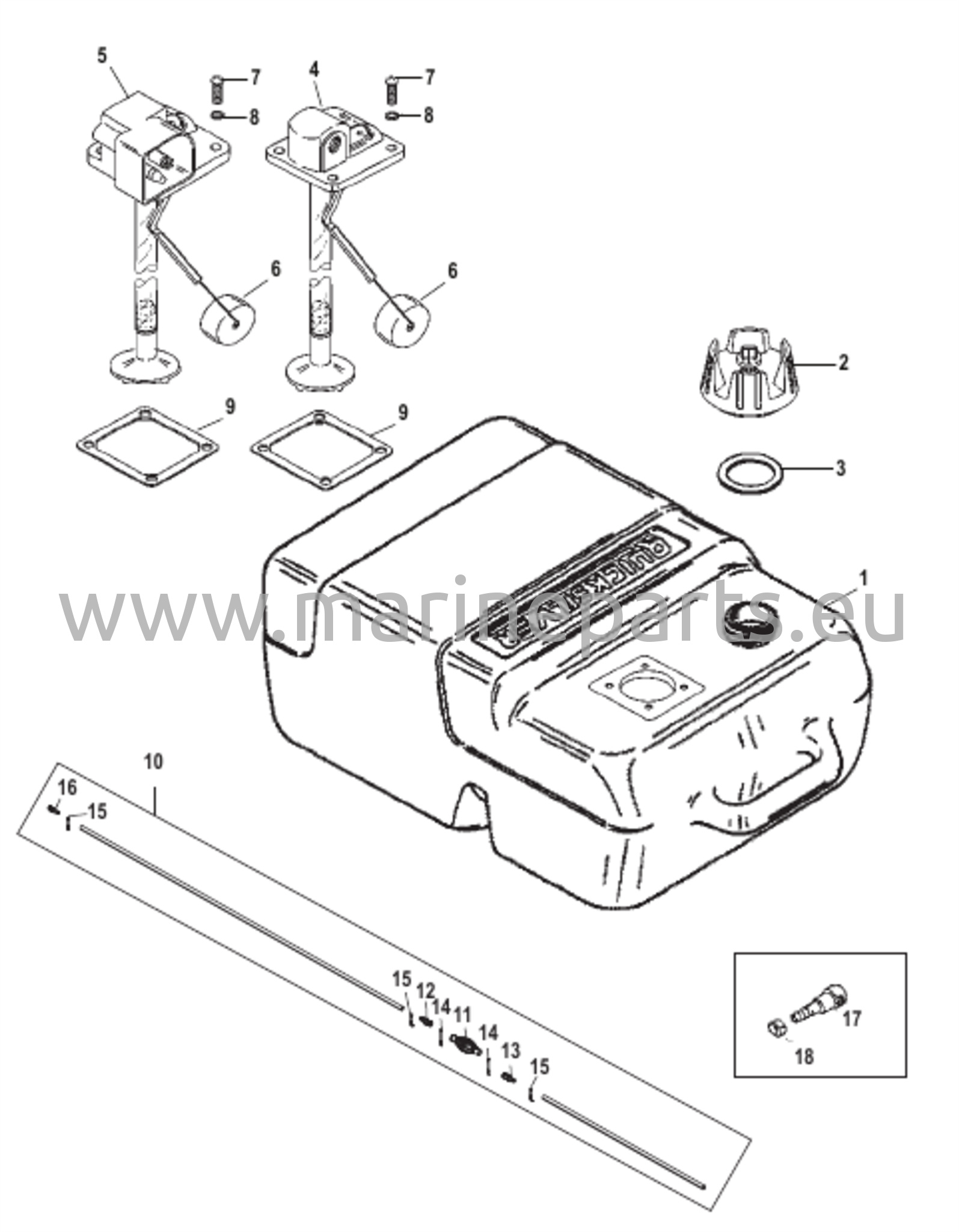 Polttoainesäiliö (muovi - 6,6 gallonaa)
