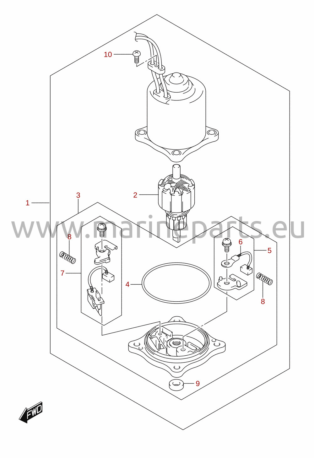 PTT-motor (DF100B, DF70A, DF70ATH, DF75A, DF80A, DF90A, DF90ATH)