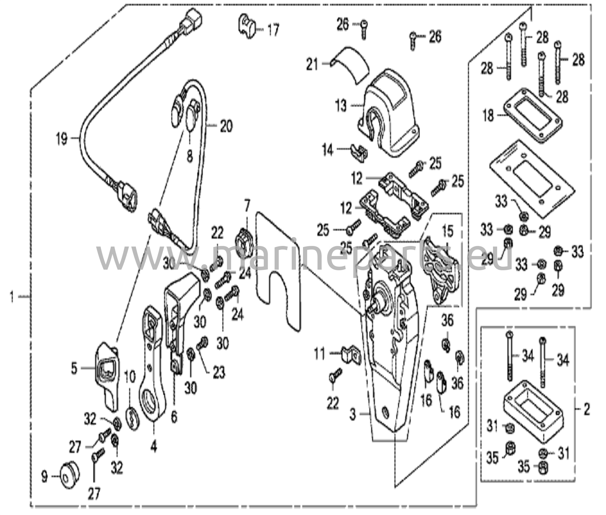 Kaugjuhtimispult (ülemine kinnitustüüp, üksik) (parempoolne)