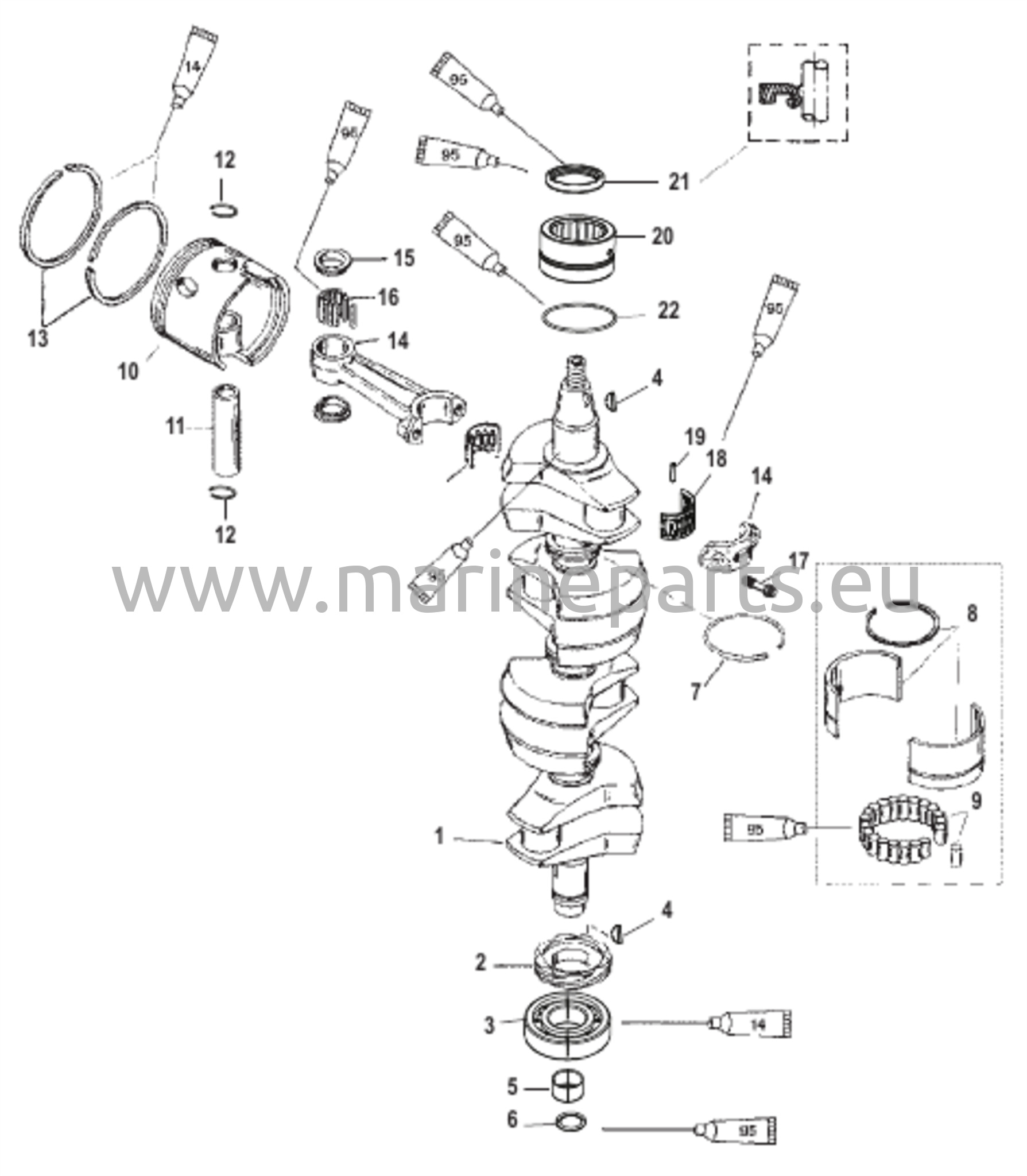 Kampiakseli, männät ja kiertokanget