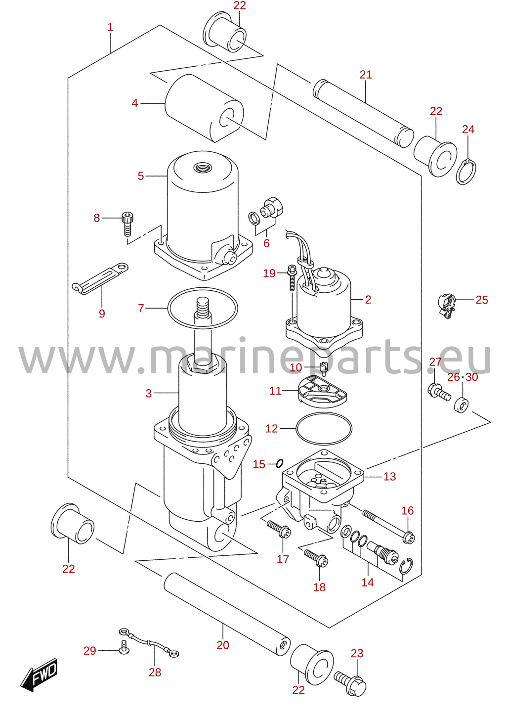 Trim cylinder (DF100AT, DF115AT, DF115AZ)